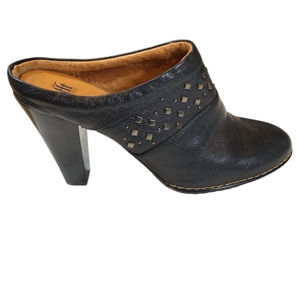 Söfft Heeled Leather Black Mules with Studs - Picture 8 of 14